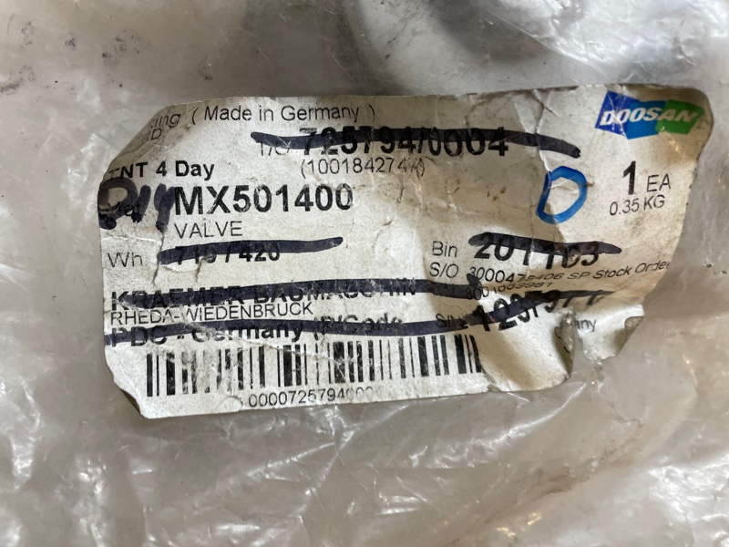 Патрубок Doosan Moxy MT31