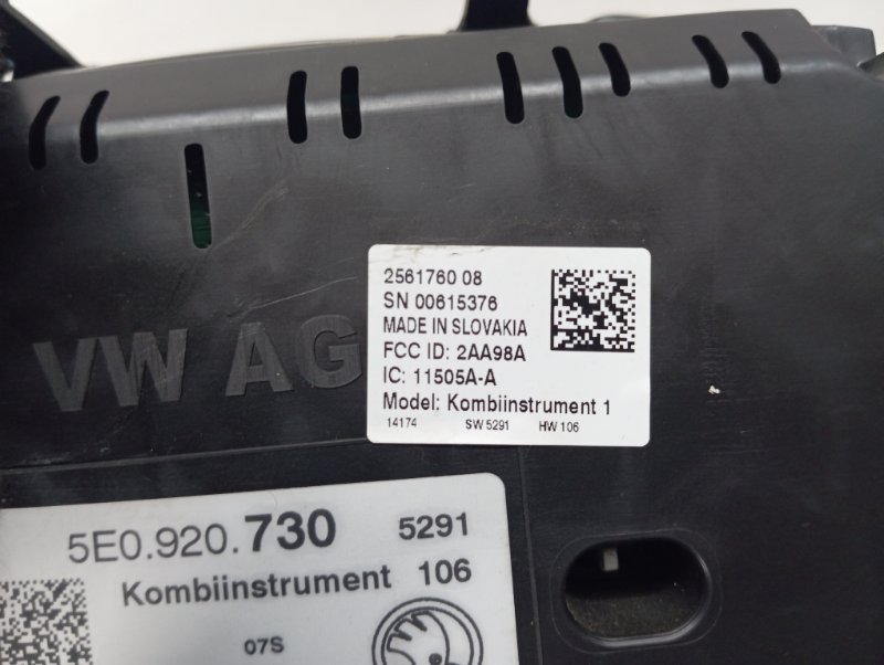 Панель приборов Skoda Octavia 2015