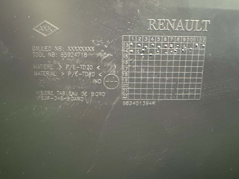 Накладка Козырек панели приборов Renault Logan 2014