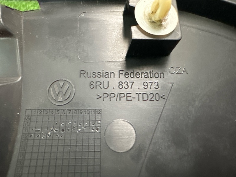 Крышка зеркала внутренняя Volkswagen Polo 2013