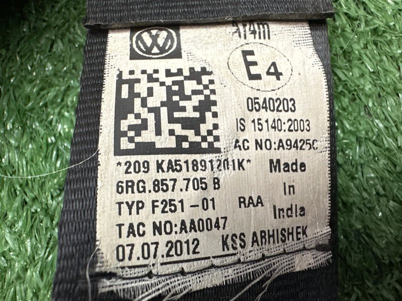 Ремни безопасности Volkswagen Polo 5