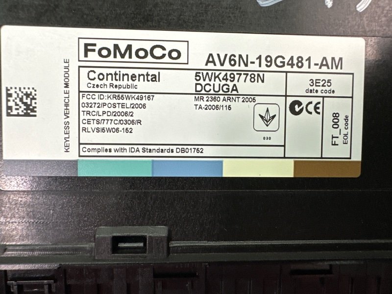 Блок управления бесключевым доступом Ford Kuga 2013 SUV