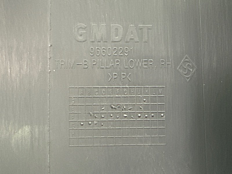 Накладка центральной стойки нижняя Chevrolet Spark