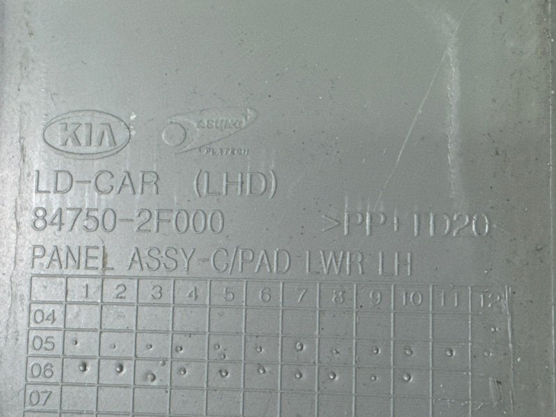 Накладка торпедо нижняя левая Kia Cerato 1