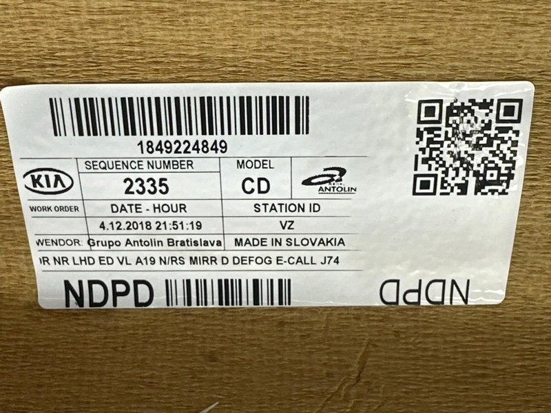 Обшивка потолка Kia Ceed 3 2018 CD