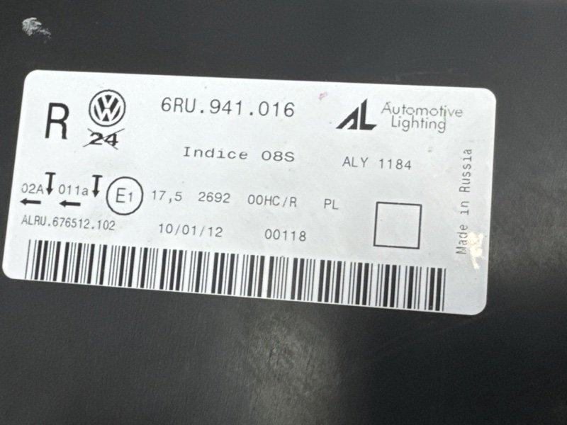 Фара Volkswagen Polo 5