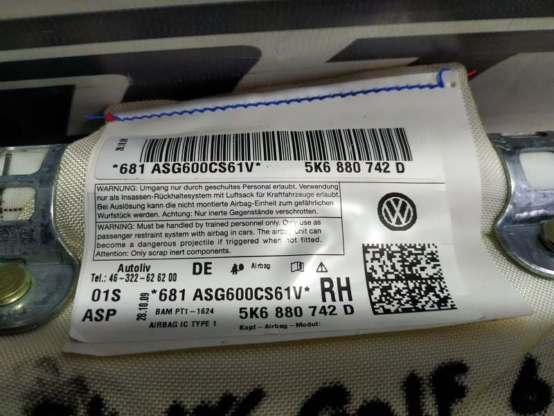 Подушки безопасности боковые Volkswagen Golf GTI 2010 VI