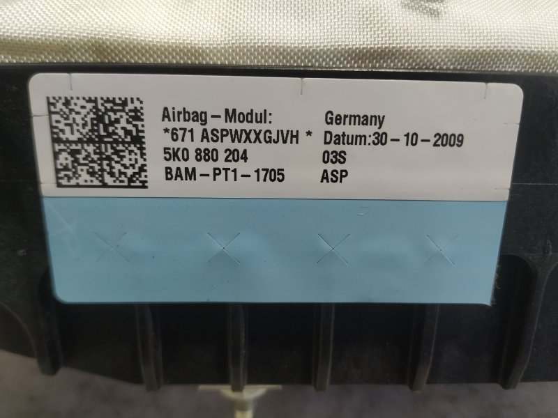 Подушка безопасности пассажирская Volkswagen Golf GTI 2010 VI