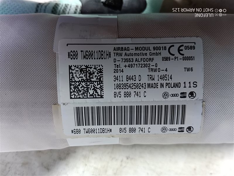 Подушка безопасности боковая Audi A3 2014 8V Sedan