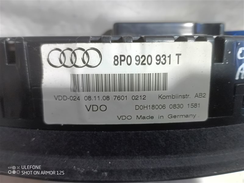 Панель приборов Audi A3 2009 8P