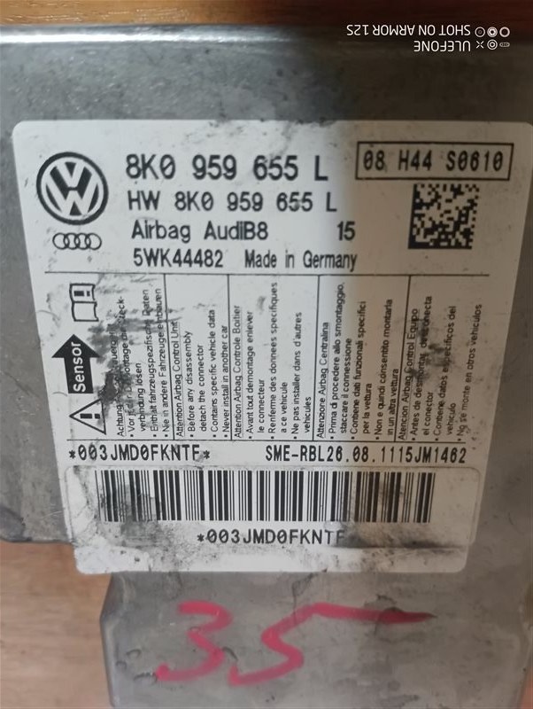 Блок управления подушками безопасности Audi A5 2012 8T