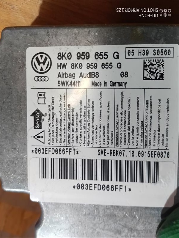 Блок управления подушками безопасности Audi A4 2010 B8
