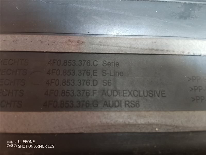 Накладки на пороги Audi A6 2010 C6