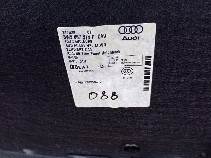 Обшивка крышки багажника Audi A4 2016 B9
