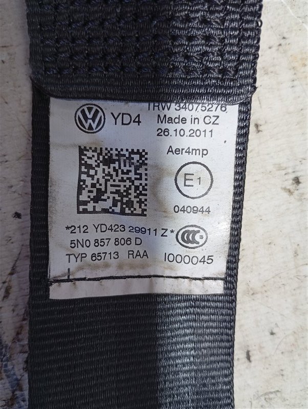 Ремень безопасности Volkswagen Tiguan 2012 5N