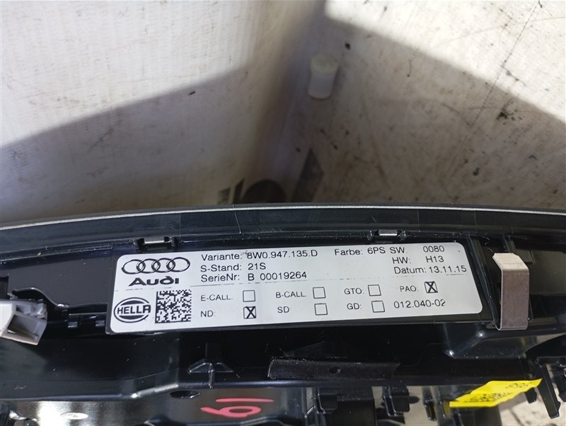 Плафон салона Audi A4 2016 B9
