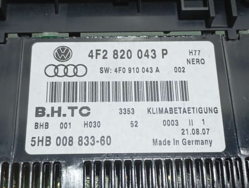 Блок управления климат-контролем Audi A6 2007 C6