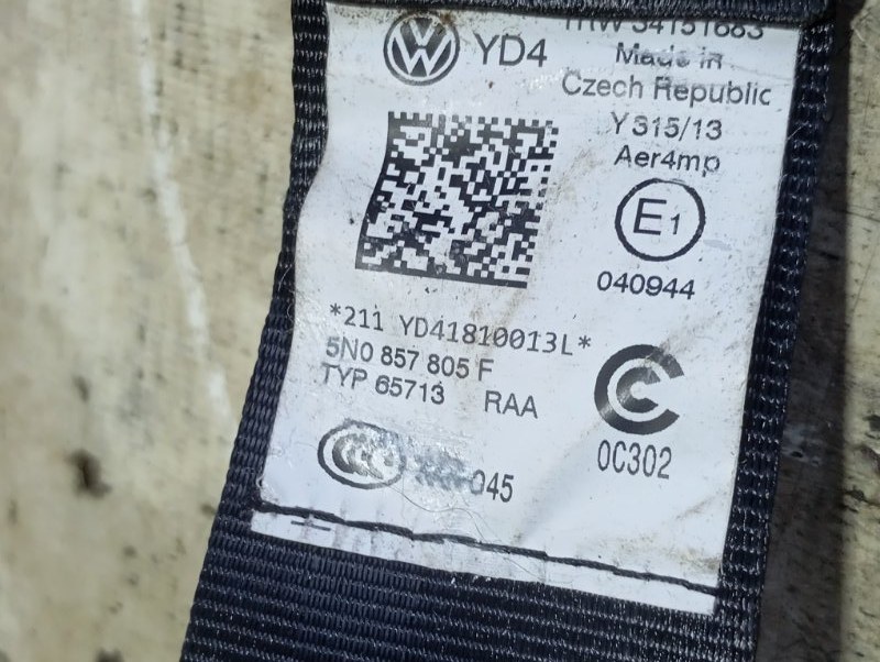 Ремень безопасности Volkswagen Tiguan 2014 5N