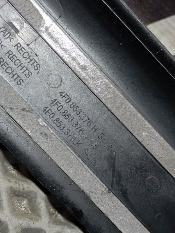 Накладки порогов дверей Audi A6 2007 C6