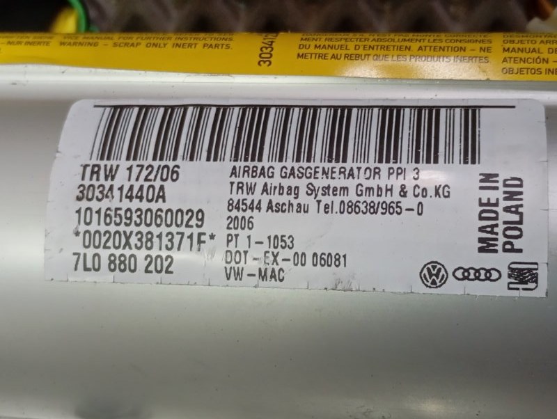 Подушка безопасности пассажира Volkswagen Touareg 2006 GP