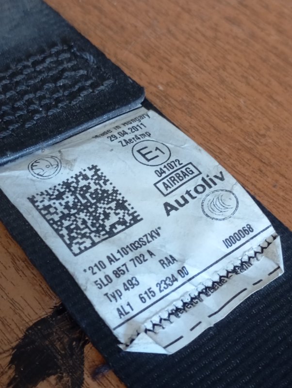 Ремень безопасности Skoda YETI 2011 5L