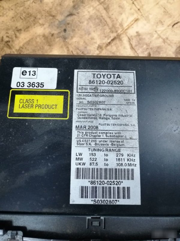 Магнитола Toyota Auris