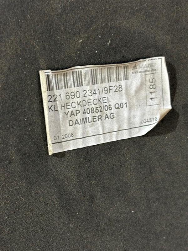 Обшивка крышки багажника Mercedes-Benz S-Class 2008 w221