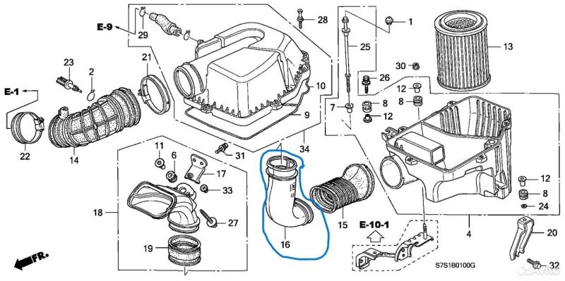 Воздухозаборник Honda Stepwgn RF3