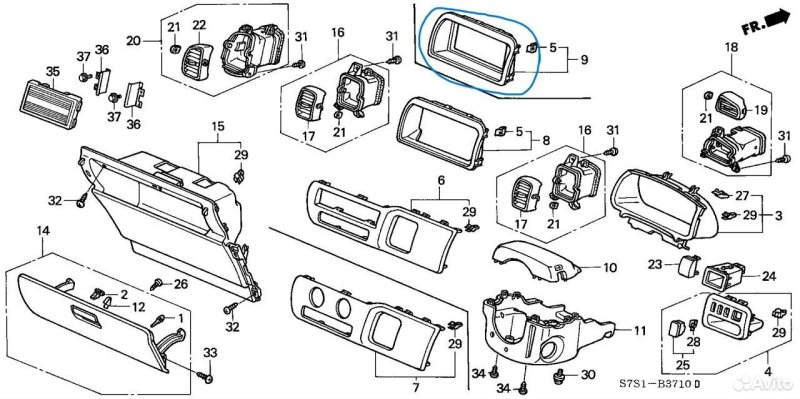 Накладка Приборной Панели Honda Stepwgn RF3