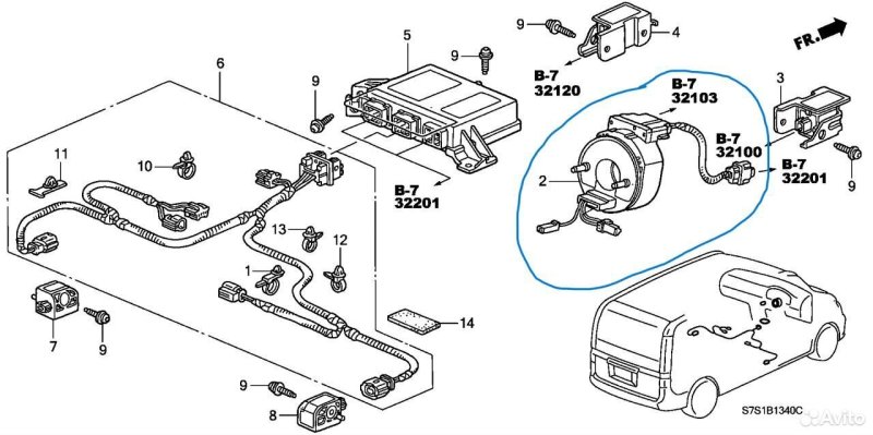 Подрулевой Шлейф airbag Honda Stepwgn RF3