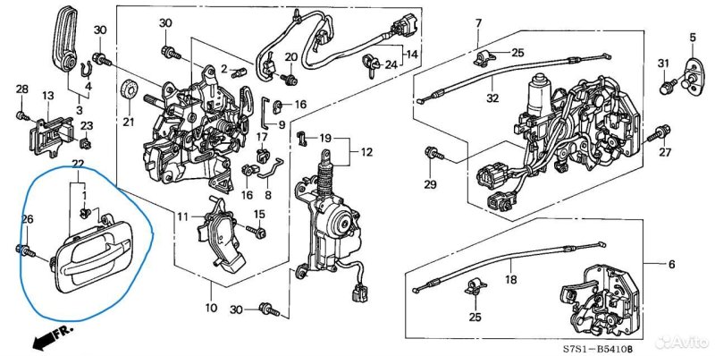 Ручка двери наружная Honda Stepwgn RF3