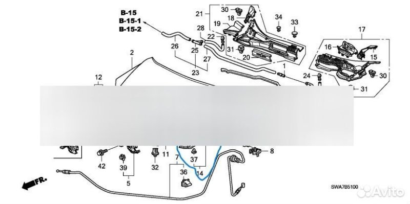 Уплотнитель капота Honda CR-V