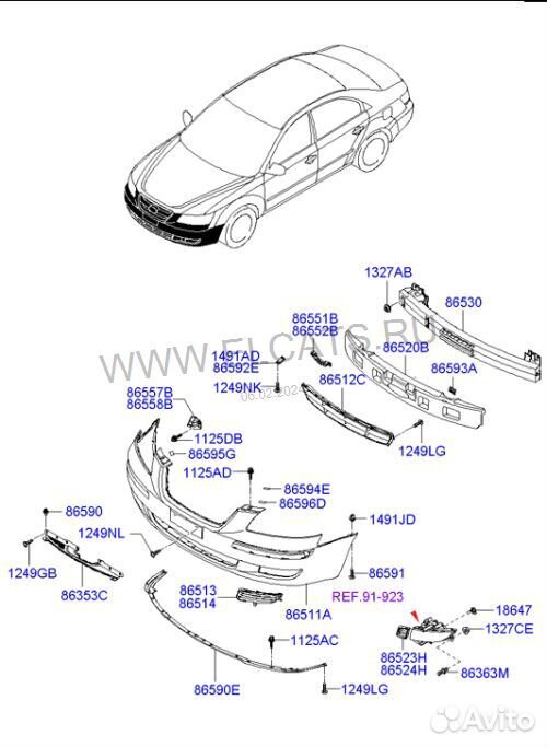Кронштейн бампера Hyundai Sonata