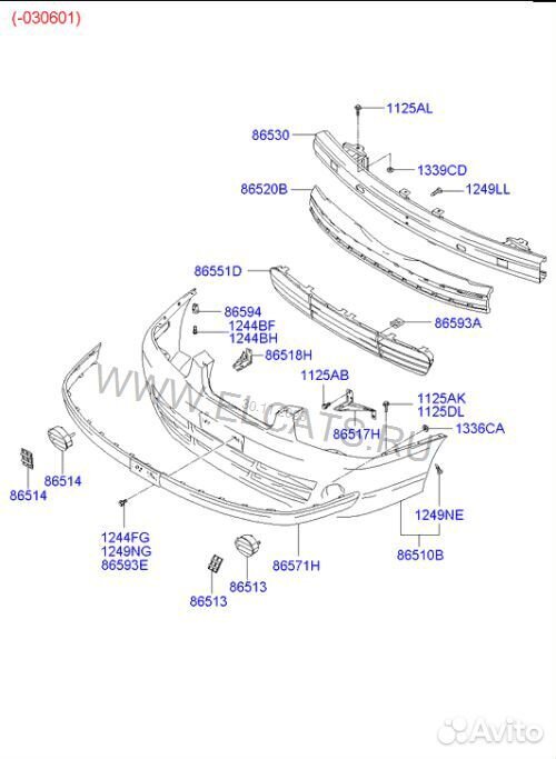 Решетка бампера Hyundai Elantra