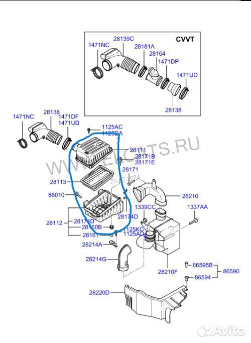 Корпус воздушного фильтра Hyundai Elantra