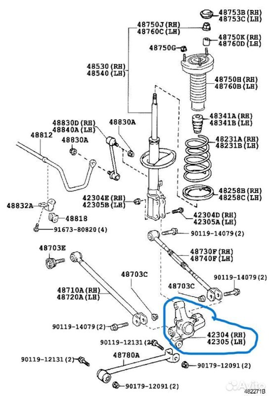 Кулак ступицы Toyota Camry