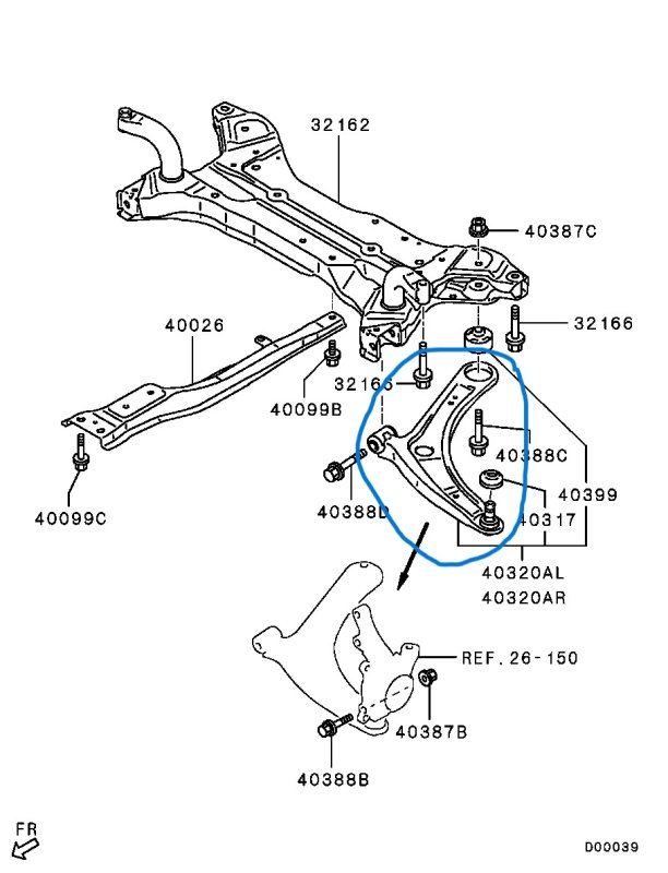 Рычаг подвески нижний MITSUBISHI OUTLANDER 2010 CW5W