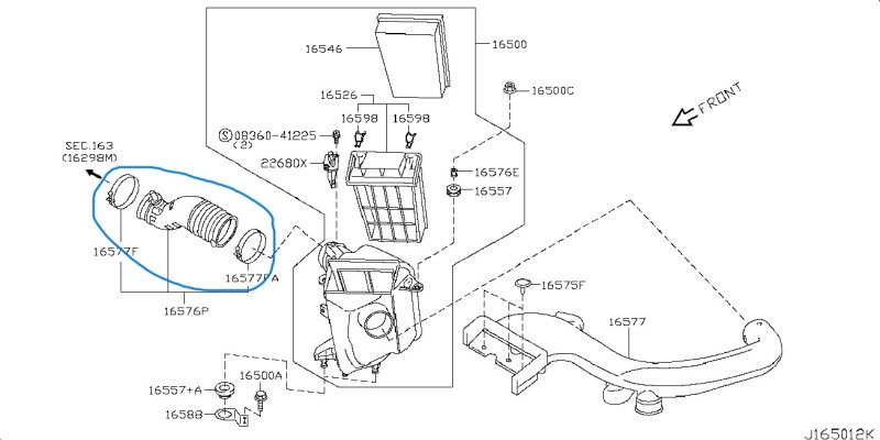 Воздуховод NISSAN X-TRAIL 2009 DNT31