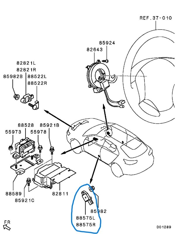 Датчик AirBag MITSUBISHI Lancer 2009 CX4A