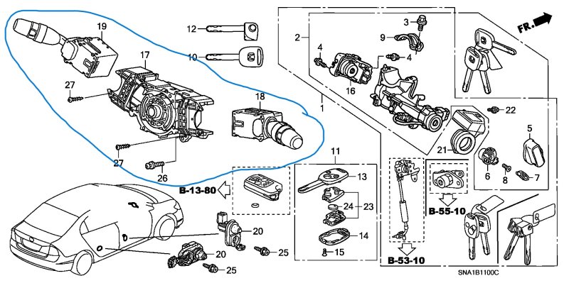 Подрулевое контактное кольцо Honda Civic 2005 FD1