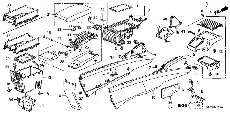 Консоль подлокотника Honda Civic 2005 FD1