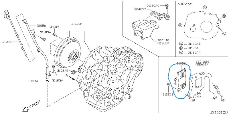 Блок управления АКПП NISSAN TEANA 2008 J32