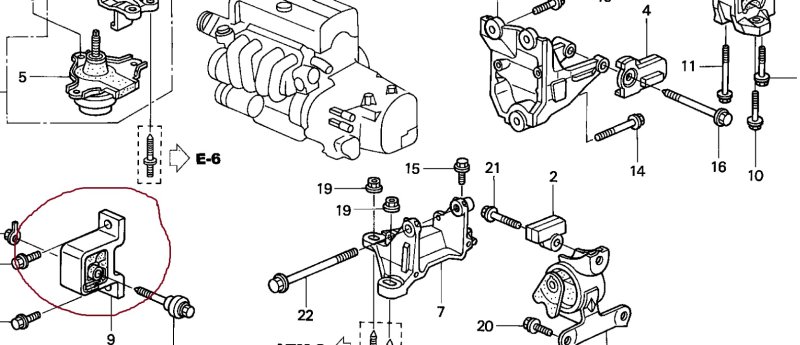 Подушка ДВС Honda StepWgn 2003 RF3