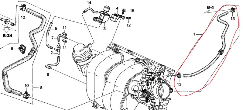 Патрубок дроссельной заслонки Honda StepWgn 2003 RF3