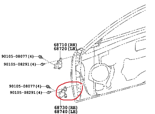 Петля двери Toyota Camry 2008 ACV40