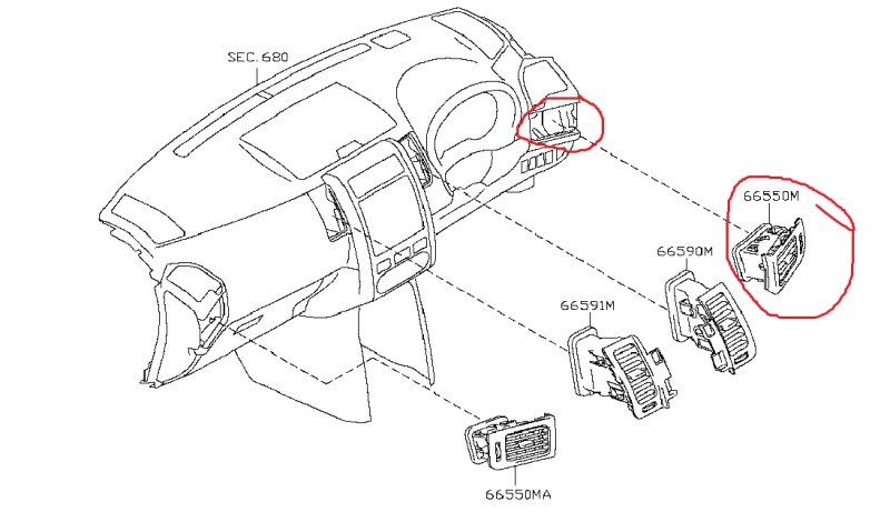 Дефлектор воздушный NISSAN X-TRAIL 2009 DNT31