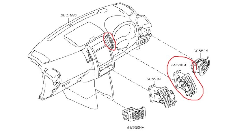 Дефлектор воздушный NISSAN X-TRAIL 2009 DNT31
