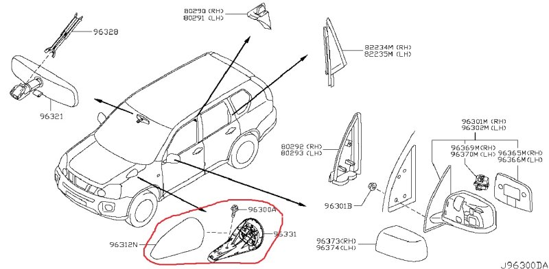 Зеркало на крыло NISSAN X-TRAIL 2009 DNT31