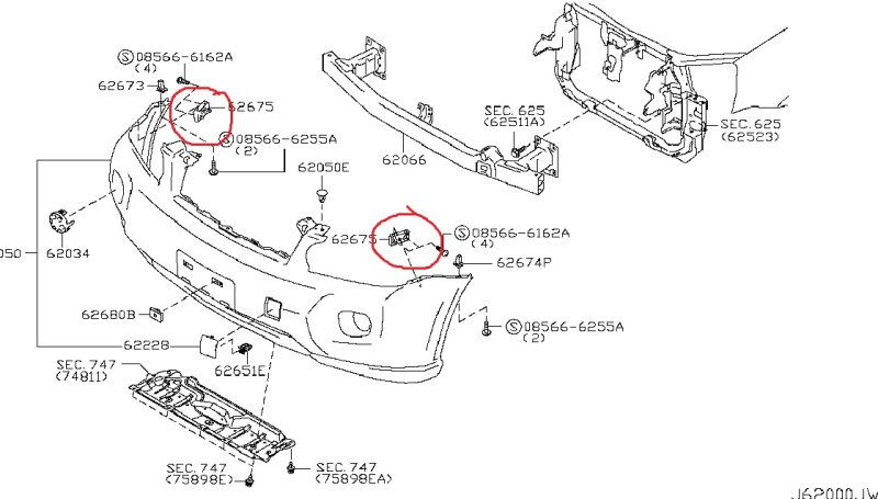 Кронштейн бампера NISSAN X-TRAIL 2009 DNT31
