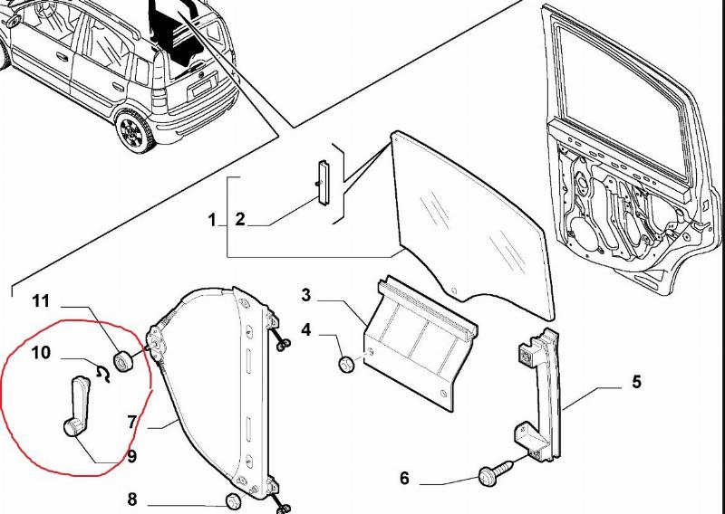 Ручка стеклоподъемника FIAT PANDA 2006 169